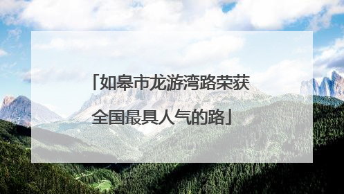 如皋市龙游湾路荣获全国最具人气的路