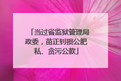 当过省监狱管理局政委，苗正钊损公肥私、贪污公款