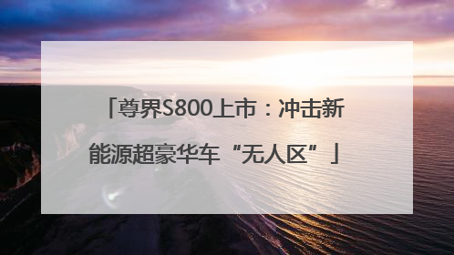 尊界S800上市：冲击新能源超豪华车“无人区”