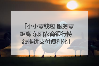 小小零钱包 服务零距离 东阳农商银行持续推进支付便利化