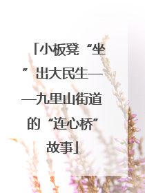 小板凳“坐”出大民生——九里山街道的“连心桥”故事