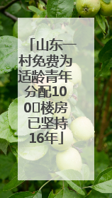 山东一村免费为适龄青年分配100㎡楼房 已坚持16年