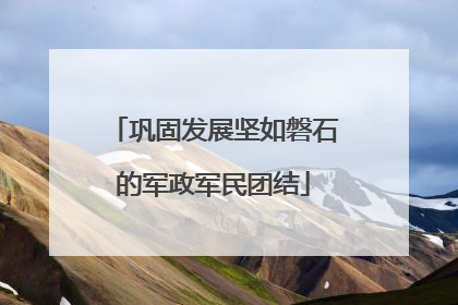 巩固发展坚如磐石的军政军民团结