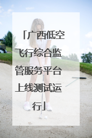 广西低空飞行综合监管服务平台上线测试运行