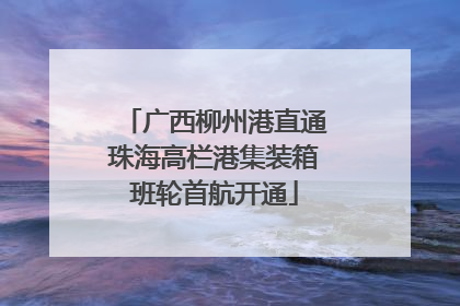 广西柳州港直通珠海高栏港集装箱班轮首航开通