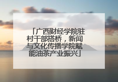 广西财经学院驻村干部搭桥，新闻与文化传播学院赋能油茶产业振兴