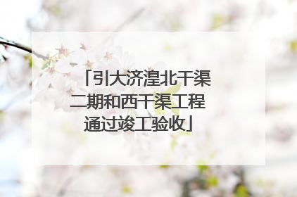 引大济湟北干渠二期和西干渠工程通过竣工验收