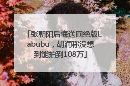 张朝阳后悔送回绝版Labubu，胡润称没想到能拍到108万