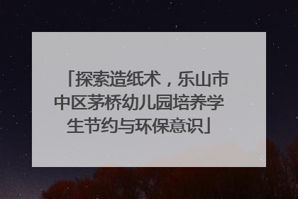 探索造纸术，乐山市中区茅桥幼儿园培养学生节约与环保意识