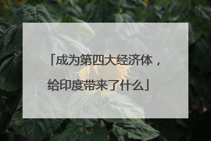 成为第四大经济体，给印度带来了什么