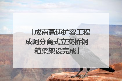 成南高速扩容工程成阿分离式立交桥钢箱梁架设完成