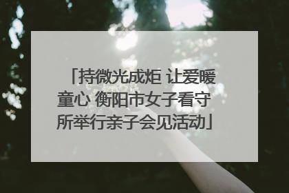 持微光成炬 让爱暖童心 衡阳市女子看守所举行亲子会见活动