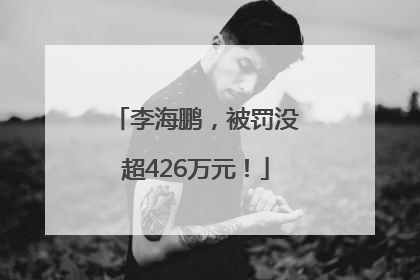 李海鹏，被罚没超426万元！
