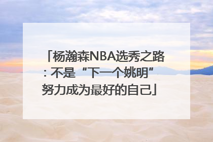 杨瀚森NBA选秀之路：不是“下一个姚明” 努力成为最好的自己