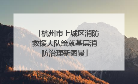 杭州市上城区消防救援大队绘就基层消防治理新图景