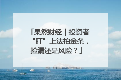 果然财经｜投资者“盯”上法拍金条，捡漏还是风险？