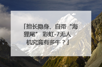 擅长隐身、自带“海狸尾” 彩虹-7无人机究竟有多牛？