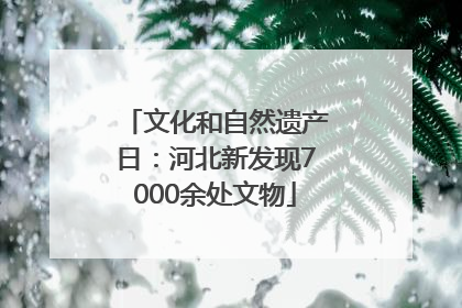 文化和自然遗产日：河北新发现7000余处文物