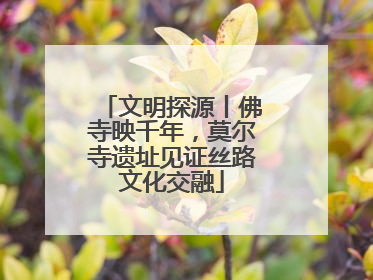 文明探源丨佛寺映千年，莫尔寺遗址见证丝路文化交融