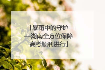 暴雨中的守护——湖南全方位保障高考顺利进行