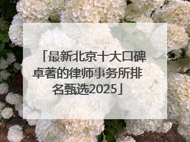 最新北京十大口碑卓著的律师事务所排名甄选2025