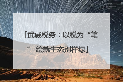 武威税务：以税为“笔” 绘就生态别样绿