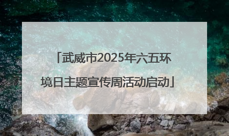 武威市2025年六五环境日主题宣传周活动启动