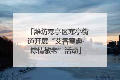 潍坊寒亭区寒亭街道开展“艾香童趣·粽情敬老”活动