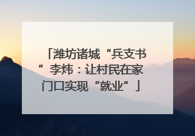 潍坊诸城“兵支书”李炜：让村民在家门口实现“就业”