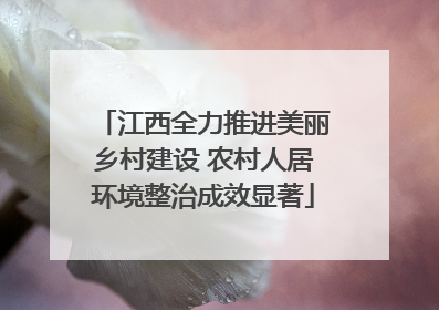 江西全力推进美丽乡村建设 农村人居环境整治成效显著
