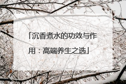 沉香煮水的功效与作用：高端养生之选