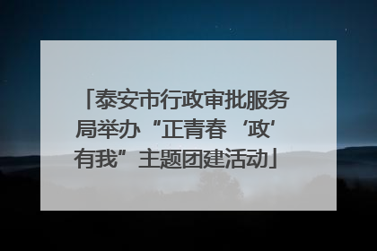 泰安市行政审批服务局举办“正青春‘政’有我”主题团建活动