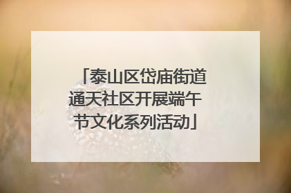 泰山区岱庙街道通天社区开展端午节文化系列活动