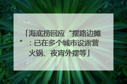 海底捞回应“摆路边摊”：已在多个城市设露营火锅、夜宵外摆等