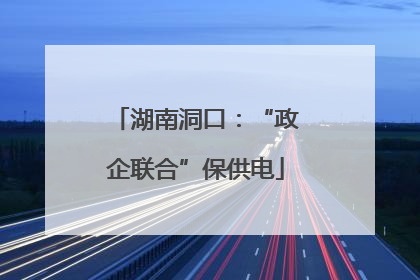湖南洞口：“政企联合”保供电