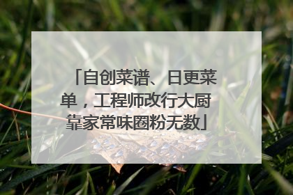 自创菜谱、日更菜单，工程师改行大厨靠家常味圈粉无数