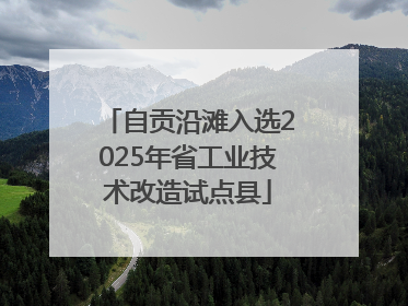 自贡沿滩入选2025年省工业技术改造试点县