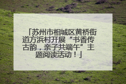 苏州市相城区黄桥街道方浜村开展“书香传古韵，亲子共端午”主题阅读活动！