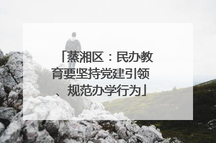 蒸湘区：民办教育要坚持党建引领、规范办学行为