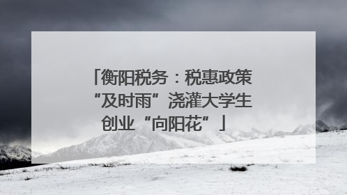 衡阳税务：税惠政策“及时雨”浇灌大学生创业“向阳花”