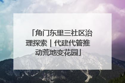 角门东里三社区治理探索｜代建代管推动荒地变花园