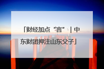 财经加点“言”｜中东财团押注山东父子
