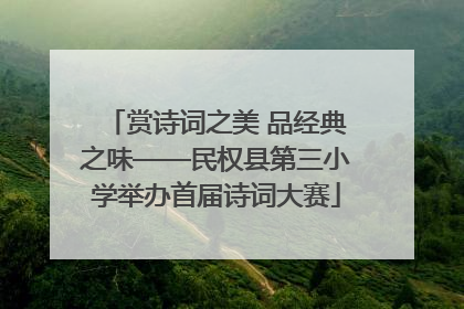 赏诗词之美 品经典之味——民权县第三小学举办首届诗词大赛