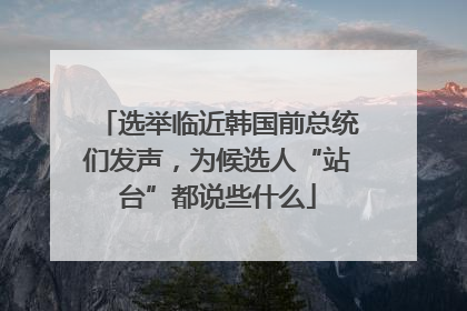 选举临近韩国前总统们发声，为候选人“站台”都说些什么