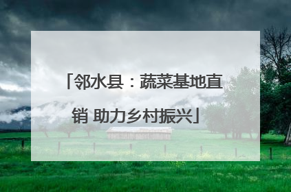 邻水县：蔬菜基地直销 助力乡村振兴