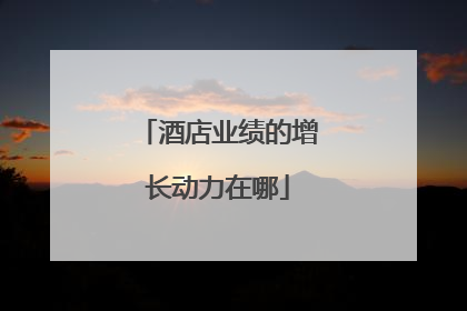 酒店业绩的增长动力在哪