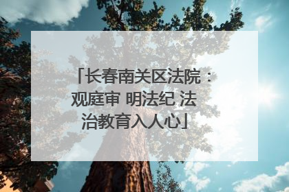 长春南关区法院：观庭审 明法纪 法治教育入人心