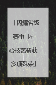 闪耀省级赛事  匠心技艺斩获多项殊荣