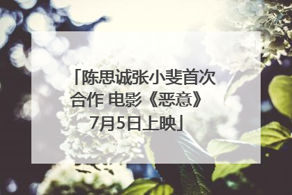 陈思诚张小斐首次合作 电影《恶意》7月5日上映