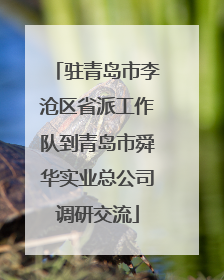驻青岛市李沧区省派工作队到青岛市舜华实业总公司调研交流